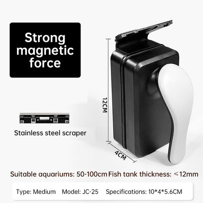 Strong Magnetic Aquarium Cleaner, Floating Algae Scraper Brush with Non-Slip Handle for Small, Medium & Large Fish Tanks