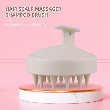 Wheat straw household scalp cleaning anti itch massage brush scratch head silicone hair wash brush