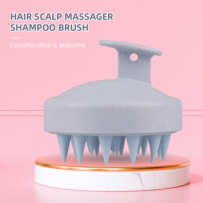 Wheat straw household scalp cleaning anti itch massage brush scratch head silicone hair wash brush