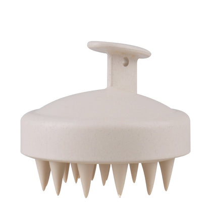 Wheat straw household scalp cleaning anti itch massage brush scratch head silicone hair wash brush