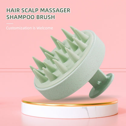 Wheat straw household scalp cleaning anti itch massage brush scratch head silicone hair wash brush