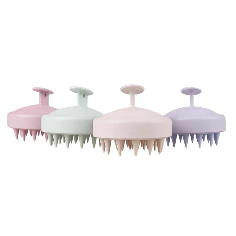 Wheat straw household scalp cleaning anti itch massage brush scratch head silicone hair wash brush