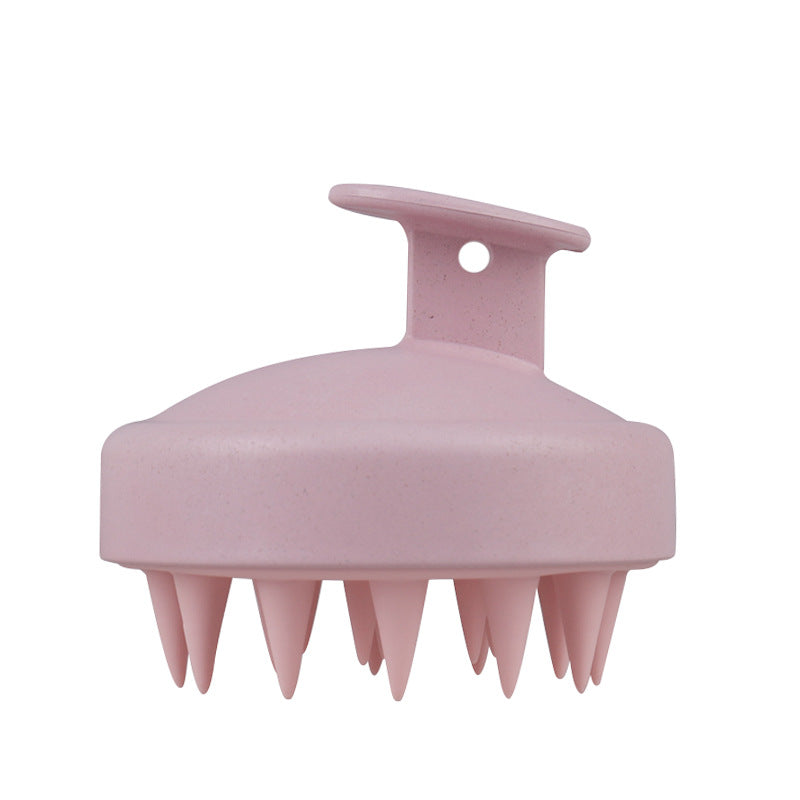 Wheat straw household scalp cleaning anti itch massage brush scratch head silicone hair wash brush