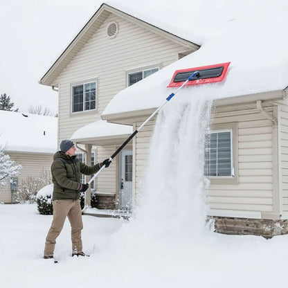 High-Altitude Snow Removal Tool with Lightweight Foam Head - Safe for Roofs, Gutters, and Cars