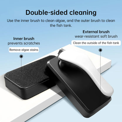 Strong Magnetic Aquarium Cleaner, Floating Algae Scraper Brush with Non-Slip Handle for Small, Medium & Large Fish Tanks