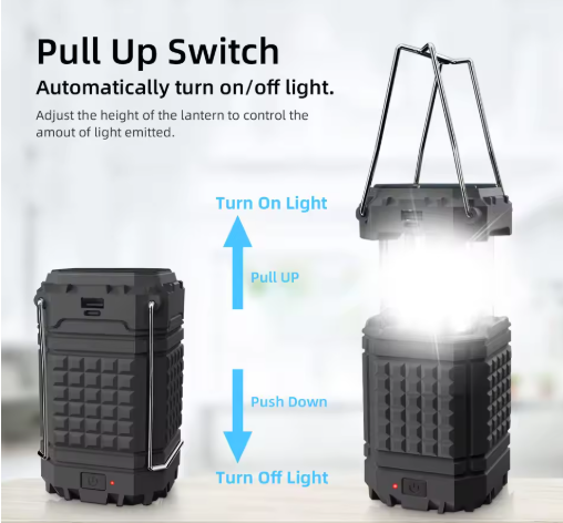 5000mAh Hand Crank Solar Power Bank Portable Charger with LED Camping Light – Outdoor Emergency Backup Battery for iPhone, Samsung, Xiaomi & Huawei