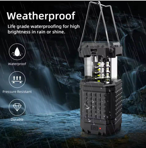 5000mAh Hand Crank Solar Power Bank Portable Charger with LED Camping Light – Outdoor Emergency Backup Battery for iPhone, Samsung, Xiaomi & Huawei